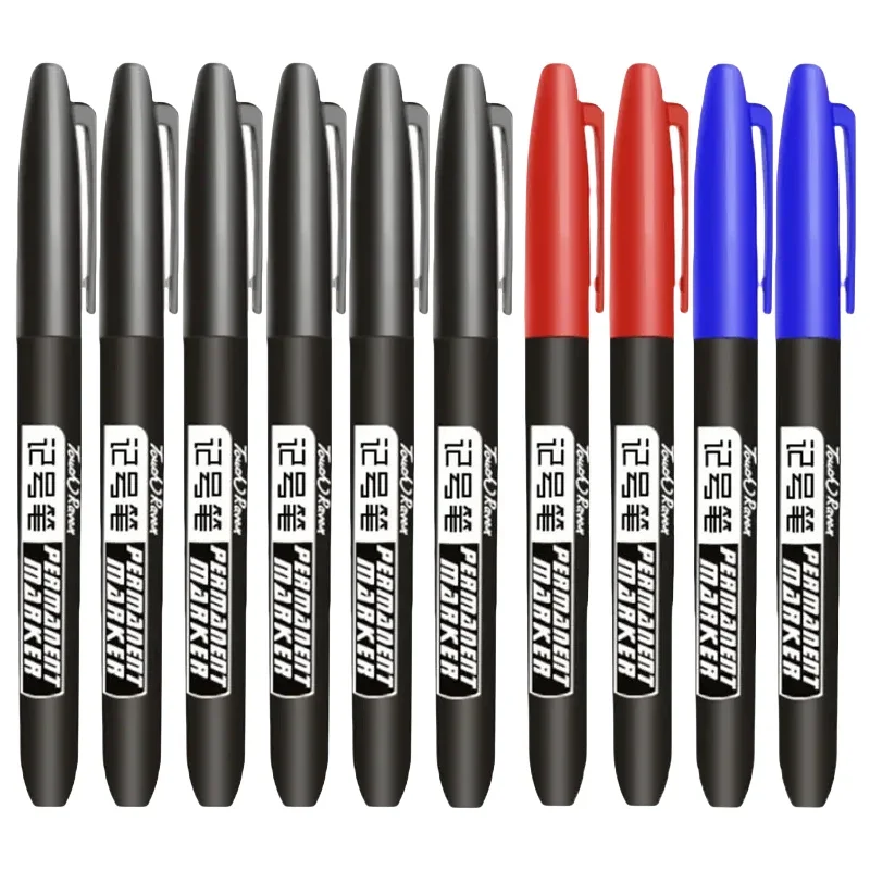 20-1Pcs Permanent Marker Pen Manga Drawing Markers Black Blue Red Ink Sketch Pens Oil-Based Waterproof Pen Stationery Supplies