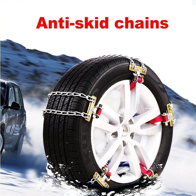 Universelt stål skridsikre hjul dæk nødkæde slidbestandigt stål bil sne kæder vejsikkerhedsværktøj