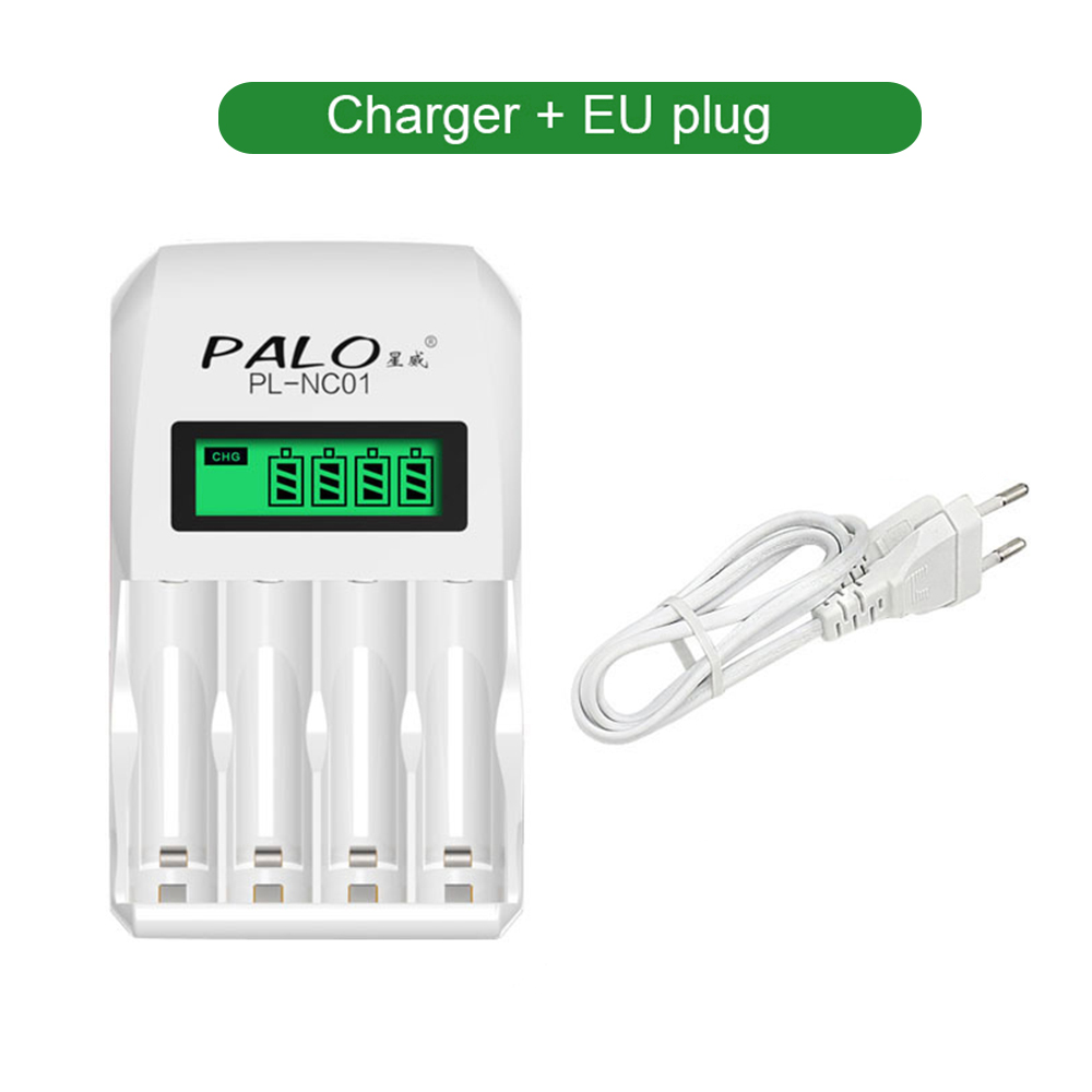 Palo Aa Oplaadbare Batterij Aa 1.2V Nimh Batterijen Oplaadbare Batterij 2A Batteria Led Zaklamp Batterij Oplader: 1pcs Charger