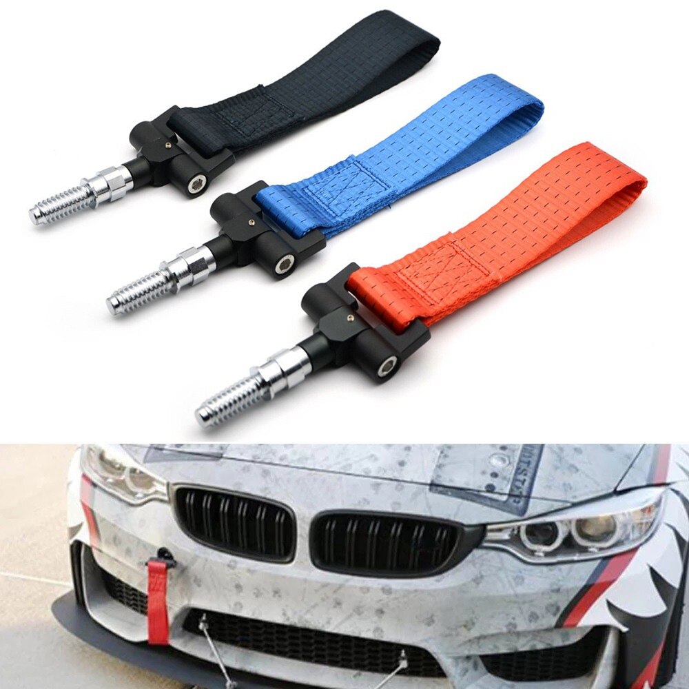Cuerda de remolque Universal para coche, cinturón de tracción para vehículo de carreras, gancho de varilla delantera, Cable de remolque para coche, cuerda de tracción para BMW japonés y europeo