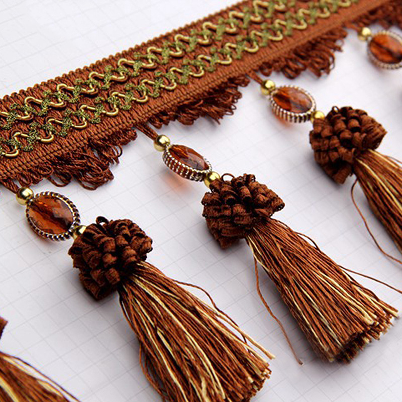 Kristal Kralen Gordijn Kant Luxe Woondecoratie Aardbei Kristal Fringe Trim DIY Tafelkleed Bruiloft Decoratie Accessoires: WHITE