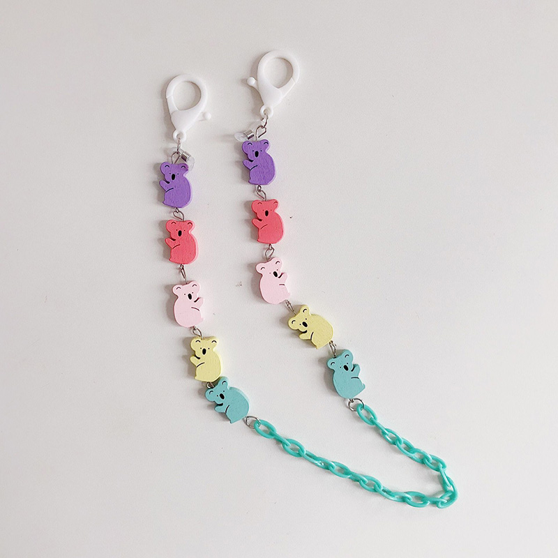 Cadena colgante de Koala para gafas de sol para mujer, cadena de cuentas para mascarillas, colgante, a la: Mixcolor