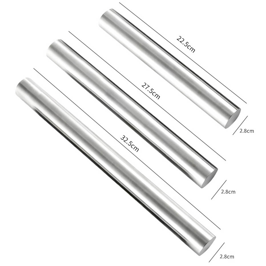 Stainless Steel French Rolling Pin Metal for Bakers Cookie &amp; Pastry Dough and Dough Bakeware Roller Kitchen Tools