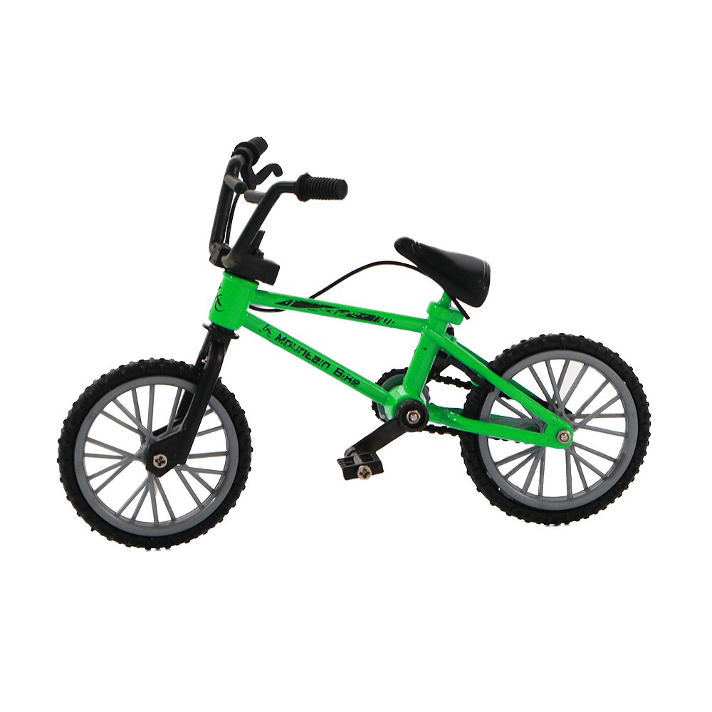 1 Pcs Finger bmx Bike Toys for Boys Mini Bike With Brake Rope Alloy bmx Functional Mountain Bicycle Model Toys for Children: green mountain bike