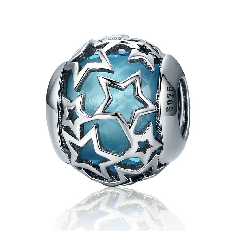 4 farbe 100% 925 Sterling Silber Klar CZ, blendend Lila Stern Reize Perle passen Charme Armbänder Sterling Silber Schmuck Machen: ECC411