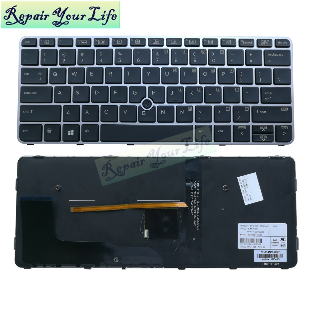 laptop keyboard For HP elitebook 725 G3 820 828 G3 G4 US keyboard wih backlit original