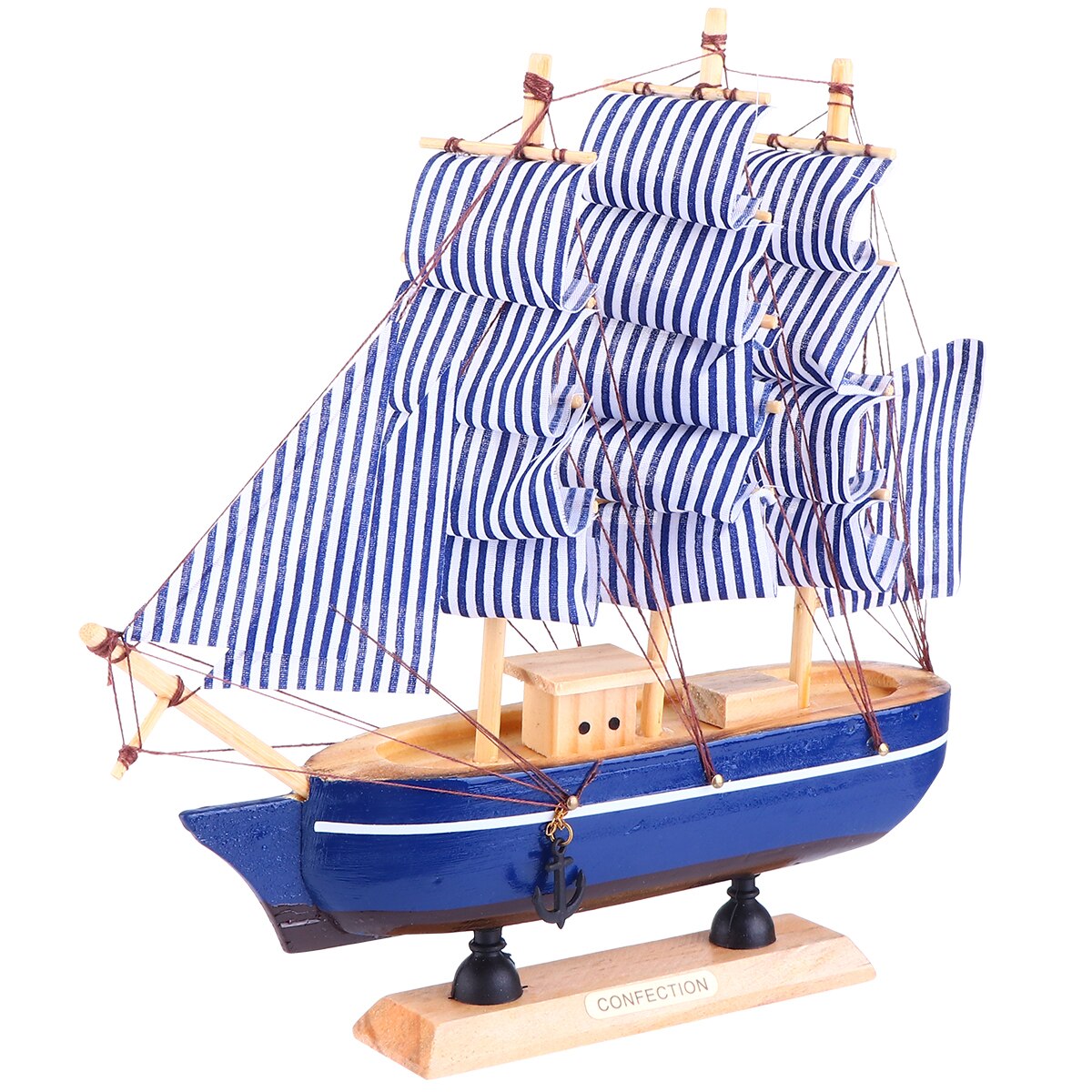 1pc chique nieuwe woonaccessoires van hout, model zeilboot