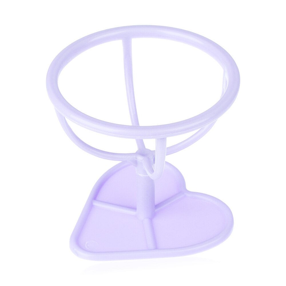 1pcs Sponge Stand Storage Case Makeup Puff Holder Empty Cosmetic Egg Shaped Rack Transparent Makeup Puffs Drying Box: purple