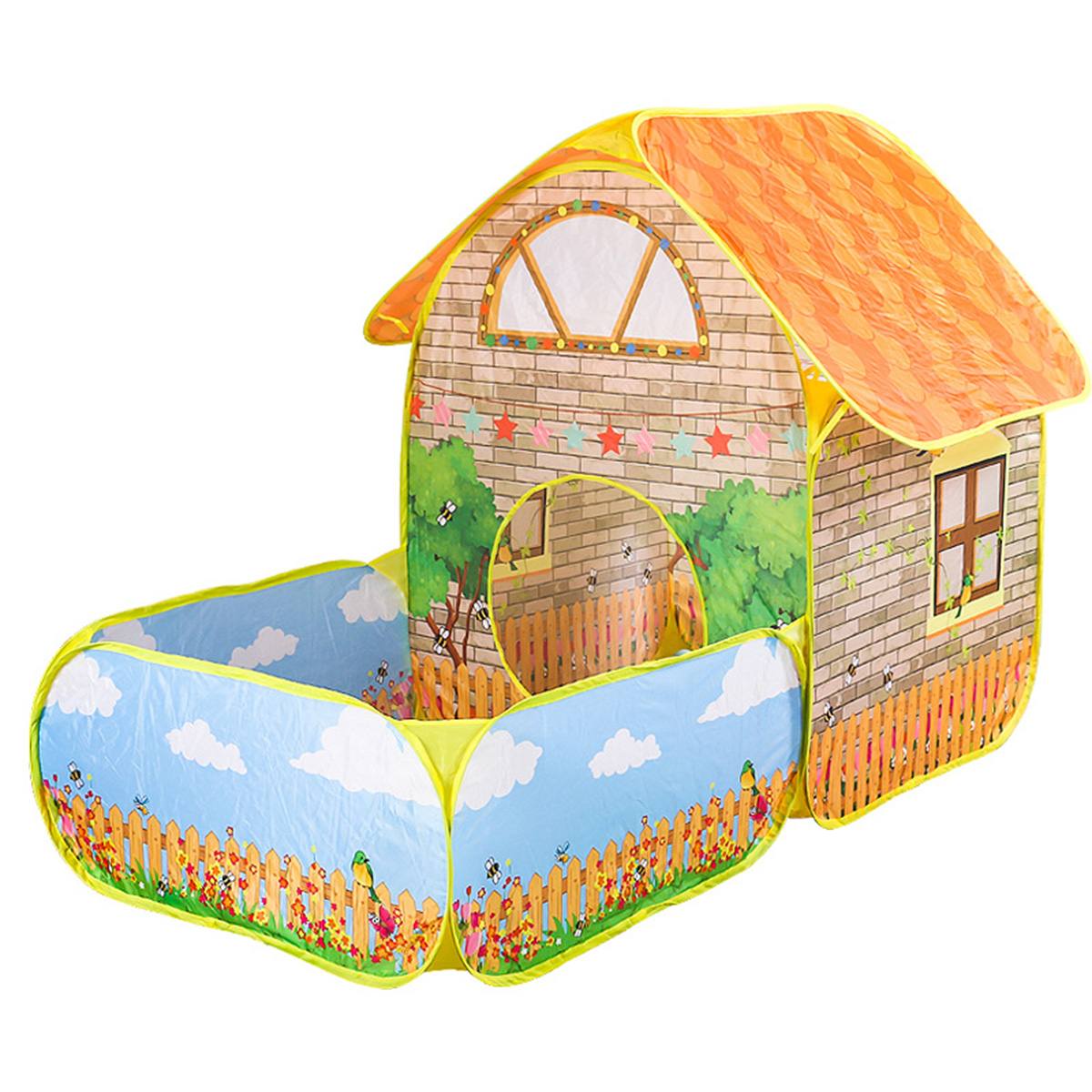 Kids Children Tents House With Courtyard Garden Crawling Folding Tent House Boys Girls Play Tent Ball Pool Children