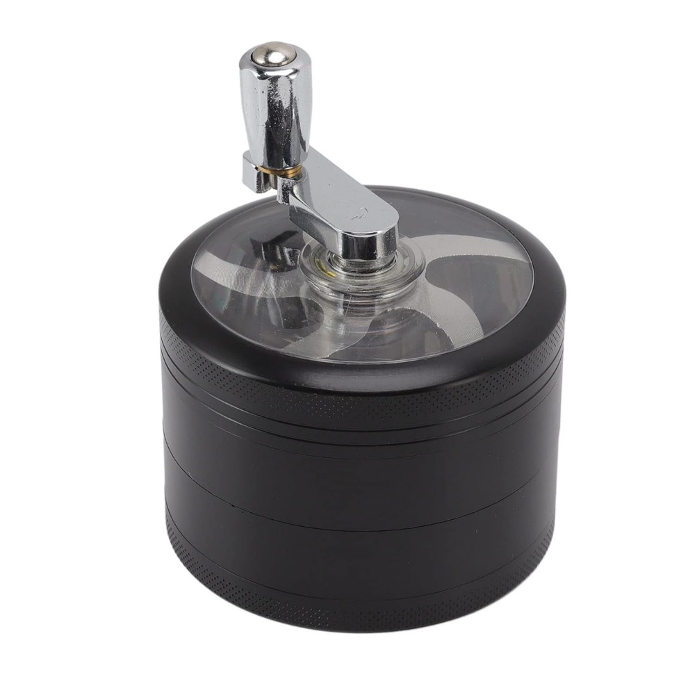 Mühle, Gewürzmühle, manuelle Metallmühle für Muskatnuss, Ingwer, Felssalz, 4-lagige Zinklegierung, Nuss- und Hartgewürzmühle, Zerkleinerer: Black
