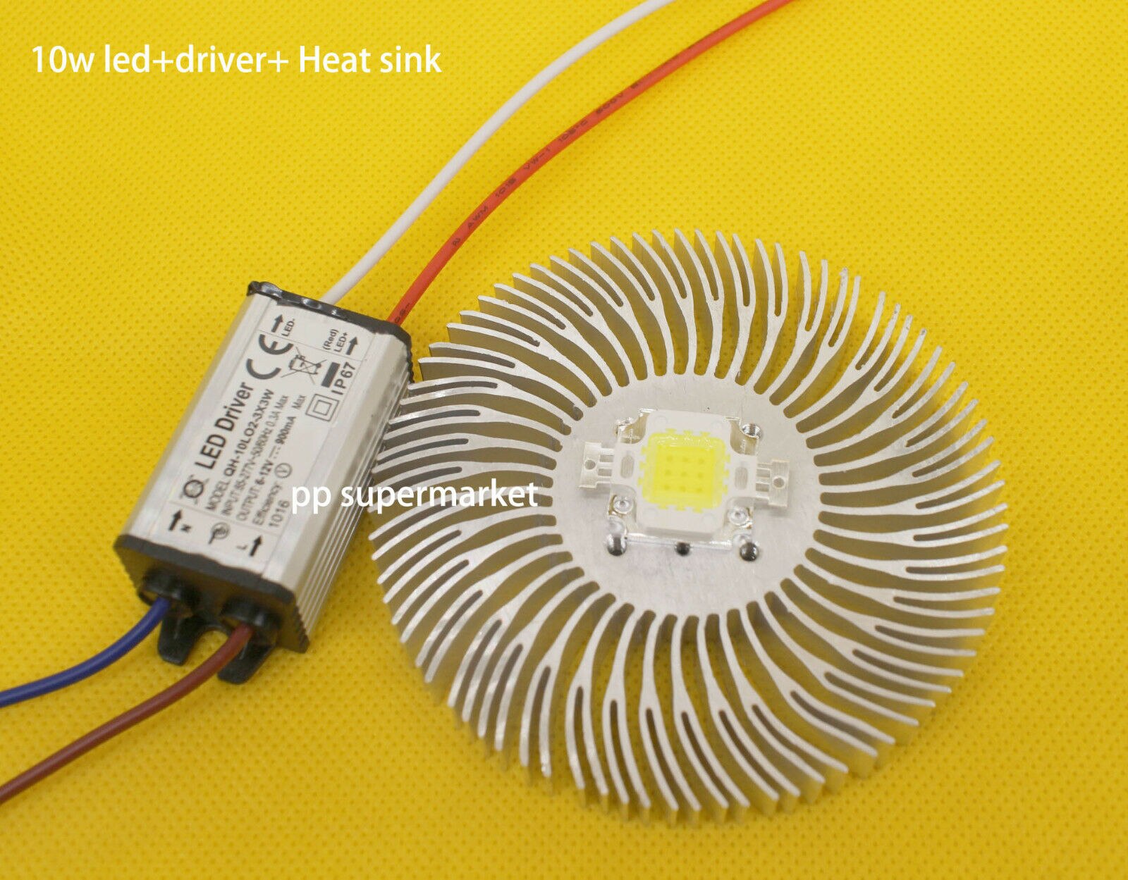 10W High Power Led Chip Rood Groen Blauw Warm Wit Witte Kleur + Waterdichte Driver + Heatsink Voor Led diy