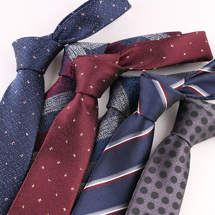 7cm slips kostym randig bankett slips brudgum man gentleman bröllopsklänning jacquard slips gravatas para homens