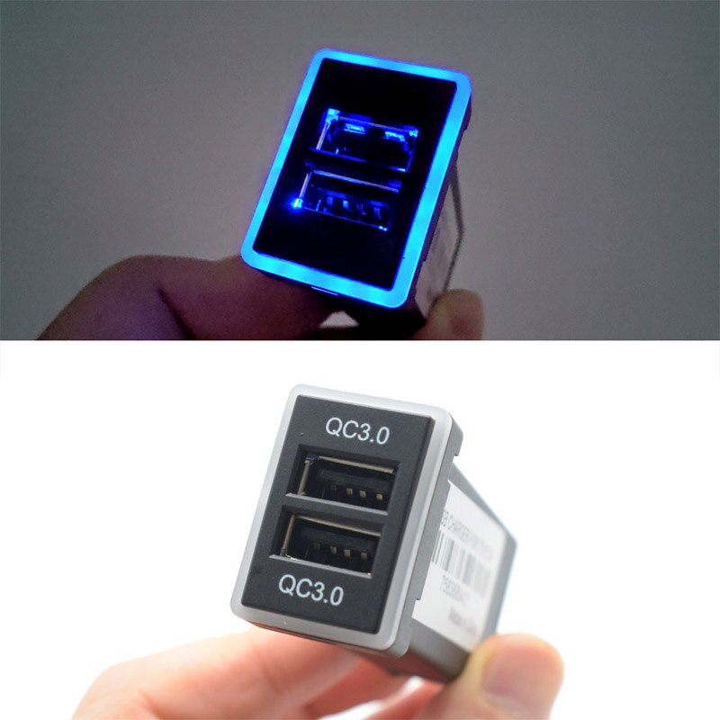 Xcgaoon QC3.0 Snel Opladen 2 Usb Autolader Dubbele Usb Telefoon Pda Dvr Adapter Plug & Play Kabel Voor Toyota