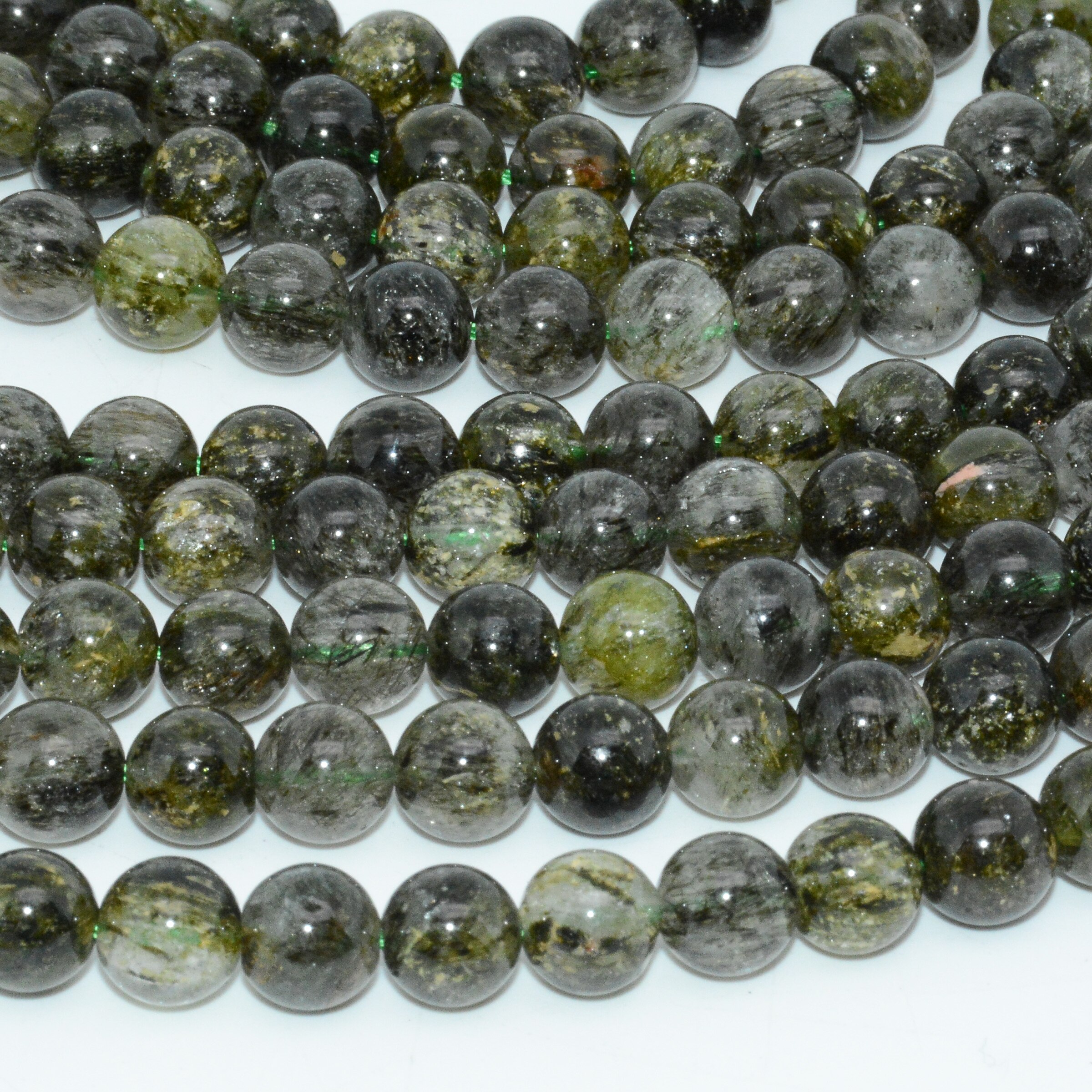 Natuurlijke Groene Rutilated Toermalijn Quartz Losse Ronde Kralen 6Mm, 8Mm, 10Mm