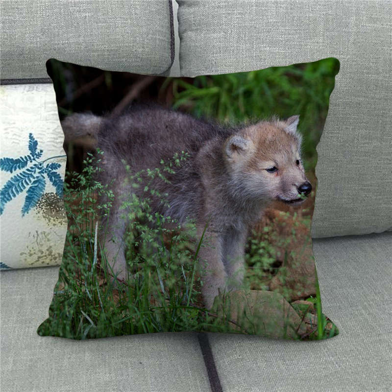 Poszewki na poduszki okrutna bestia wilk poduszka w kształcie zwierzęcia pokrywa 45x45cm dekoracja salonu domu pościel/bawełna poszewka na poduszkę Decor: 16