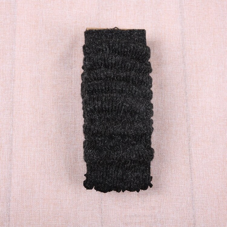 Studenten beenwarmers lange sokken dames pure kleur laars manchetten kousen meisjes winter wollen gebreide sokken dames: 02. zwarte 2