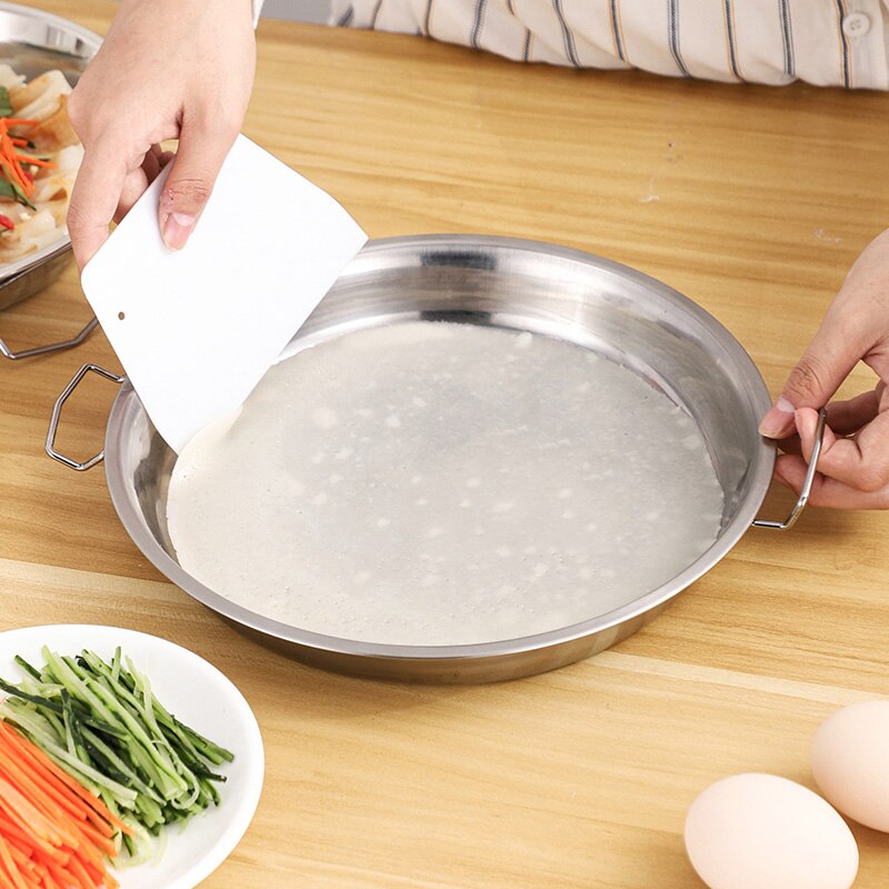 Rvs Pan Koude Noodle Maken Gereedschap Gestoomde Rijst Lade Taart Schotel Voor Thuis Keuken SLC88