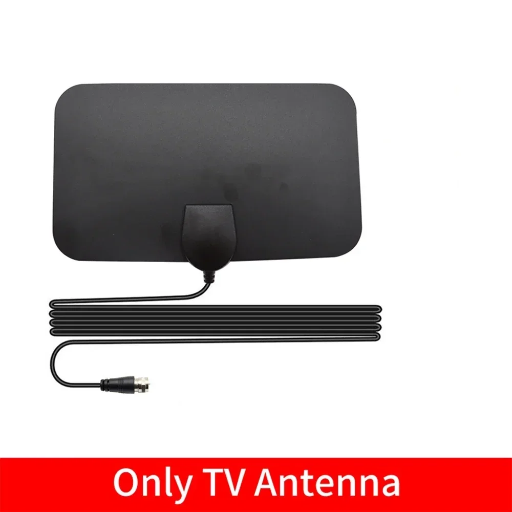 4K 25dB High Gain HD TV DTV Box Digital TV Antenna 50 Miles Booster Active Indoor Aerial HD Flat: black