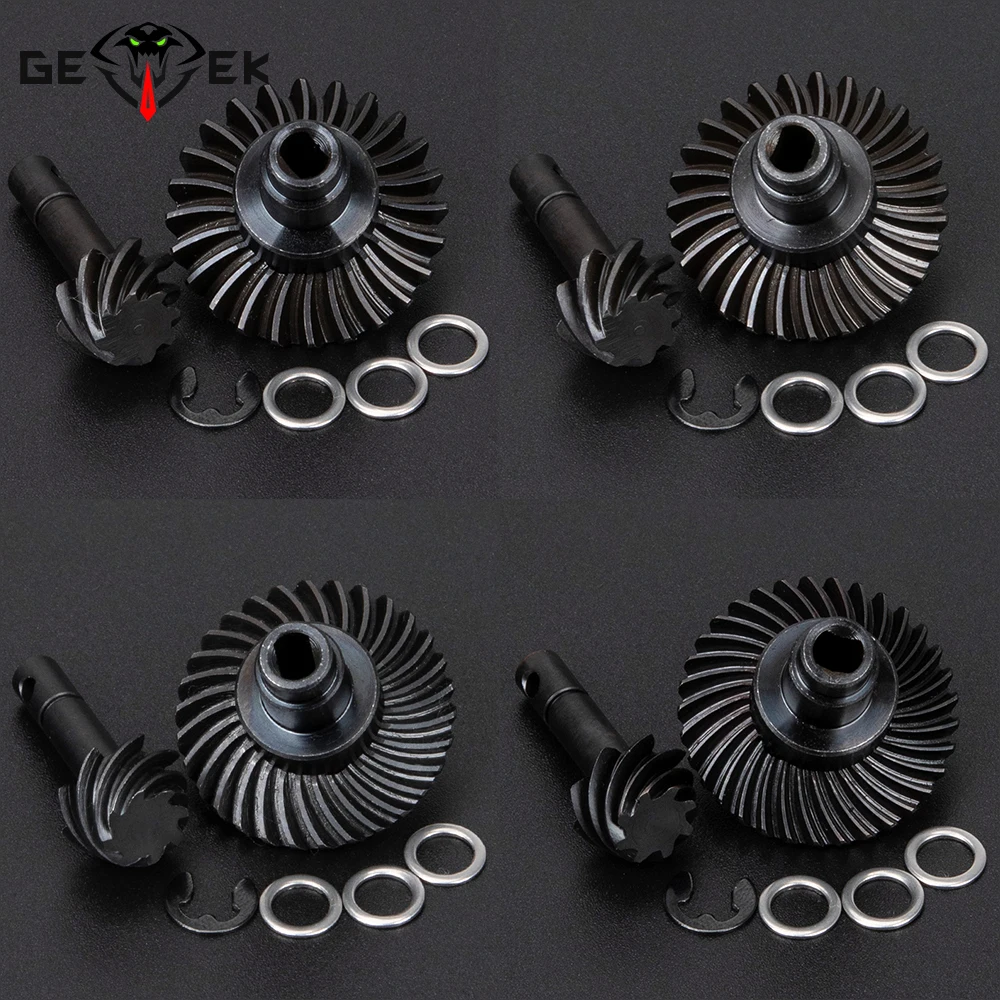 Zware Bevel Spiraalvormige Overdrive Gear 24/8T 27/8T 30/8T 33/8T Achteruit Gear voor 1/10 RC Crawler SCX10 II AR44/45 Capra As