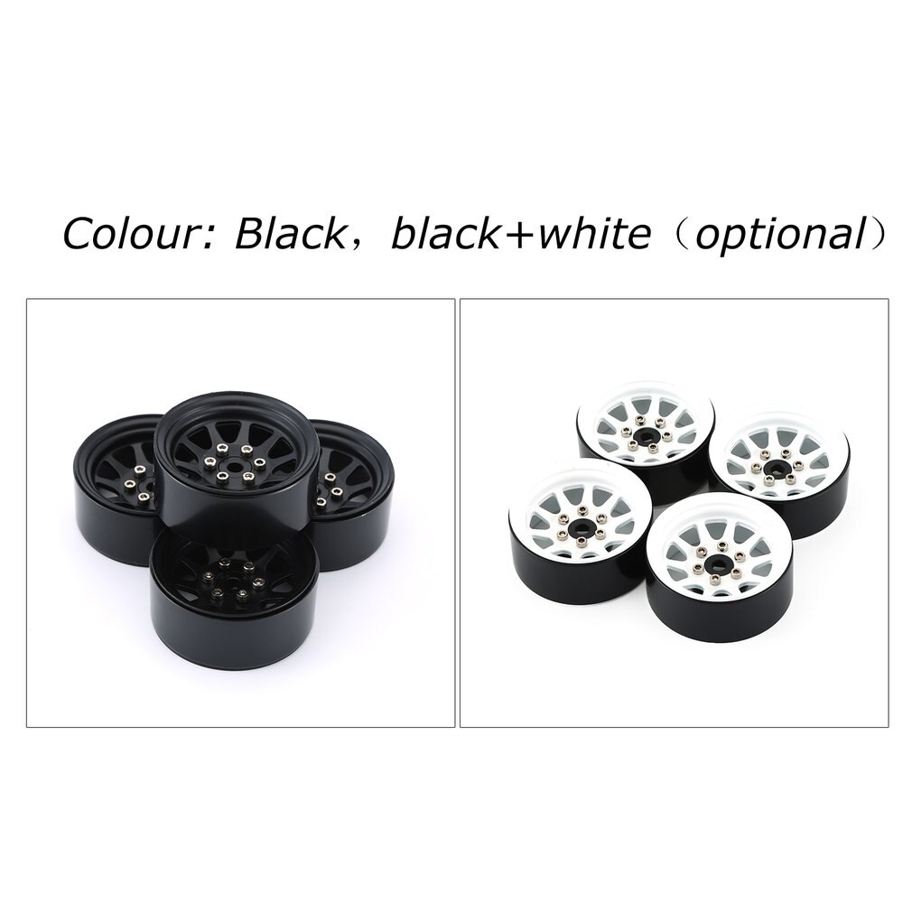 107g/pcs Metal Alloy 1.9 Beadlock Wheel Rims for 1:10 RC Crawler Axial SCX10 AXI03007 90046 Traxxas TRX4 Redcat GEN8