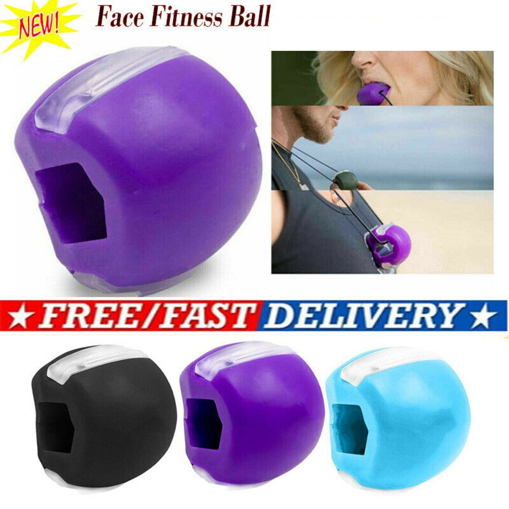 Siliconen Kaak Trainer Facial Spier Kauwen Vorm Apparaat Face-Lift Oefening Bal