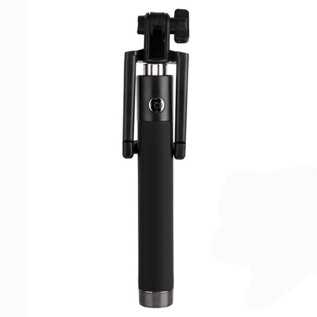 Draagbare Uitschuifbare Monopod Self-Pole Handheld Wired Selfie Stick Voor Iphone Voor Smartphone Mini Draad Controle: Black