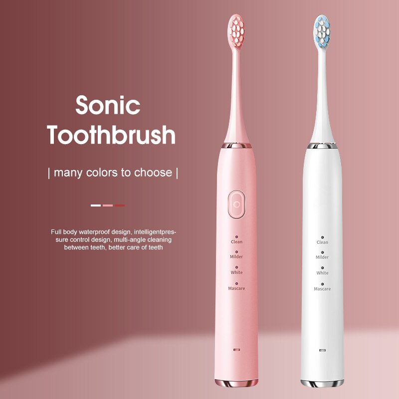 Electric Toothbrush Toothbrush Sonic Ultrasonic Brush IPX7 Waterproof Sonic Toothbrush Recharge Sterilization Anti-bacteria