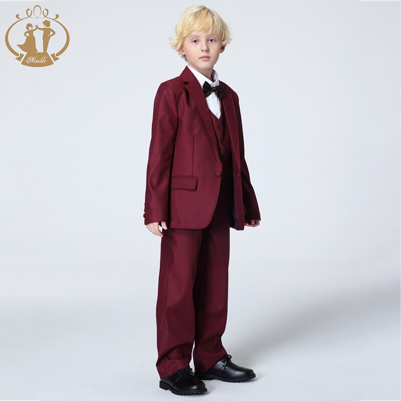 Traje Formal para niño, traje para de boda, traje de rendimiento para niño, Blazer, chaleco, pantalones, conjunto para niño, ropa al por mayor