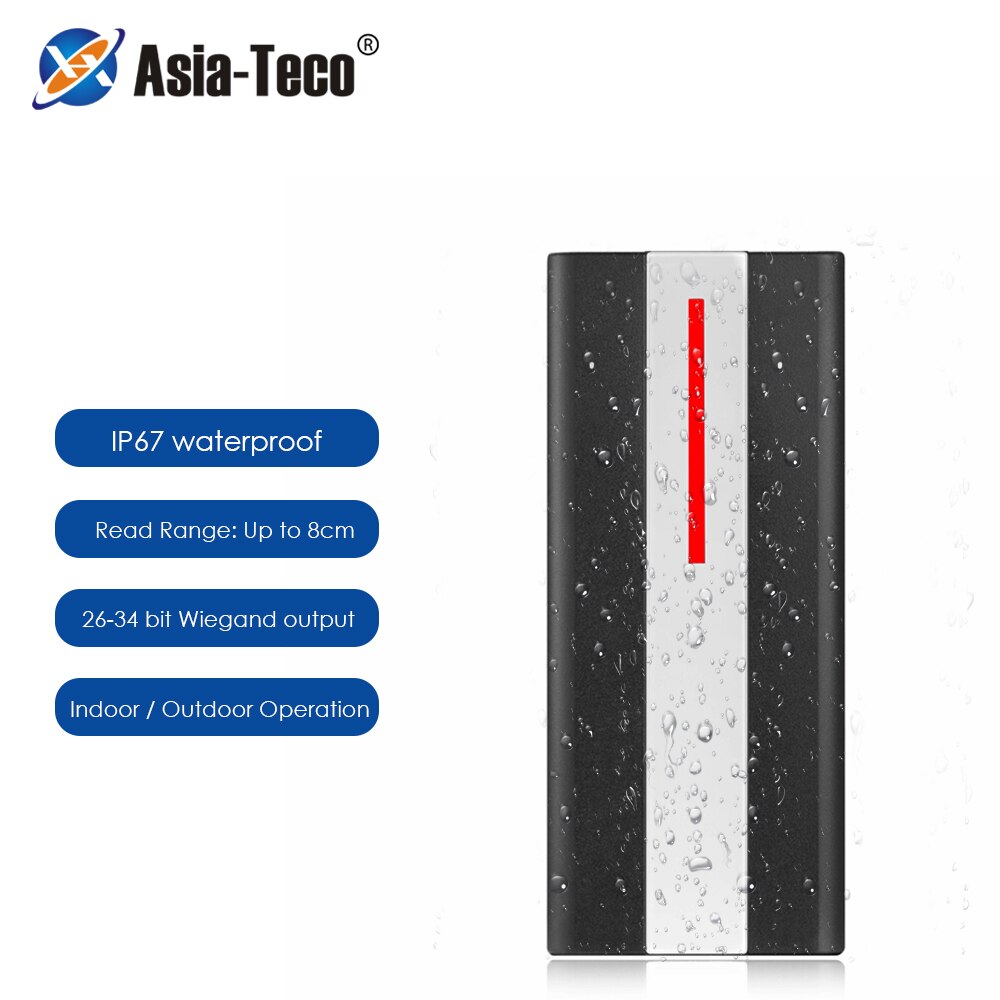 H1R IP67 Waterproof Access Control Reader 125Khz RFID 13.56MHZ Card Reader Wiegand 26 34 Reader for Door Access Control System