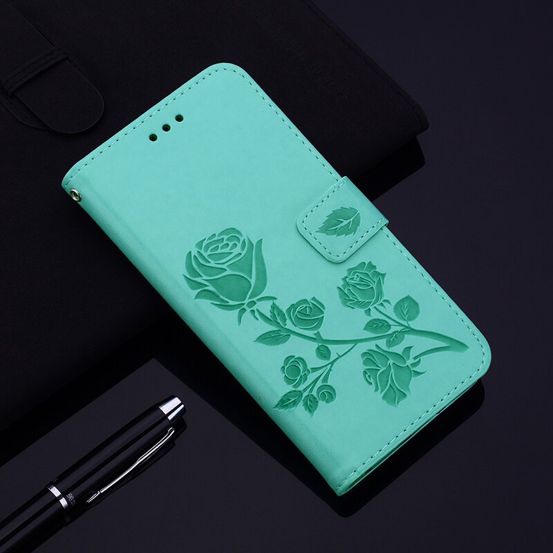 Funda de cuero para Samsung Galaxy A51, funda con tapa magnética de flor 3D para Samsung A51, fundas para teléfono Galaxy A 51, A515F, Etui: green