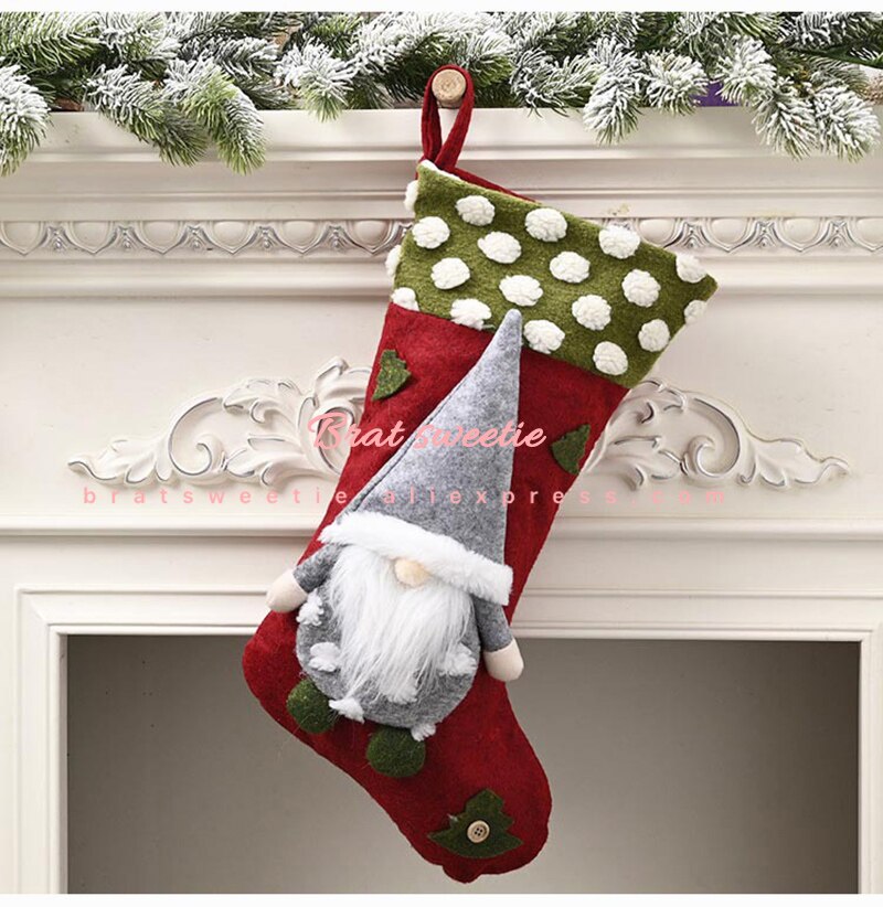 3 Stks/set Grote Faceless Gnome Elanden Pop Kerst Kousen Bag Kerstman Clase Xmas Tree Opknoping Ornament Decoratie Voor Thuis