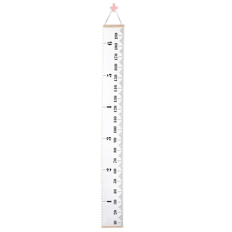 Hängande duk höjd barn tillväxt diagram vägg dekor linjal med trä ram barn höjd rekord för baby mått: Klassisk stil