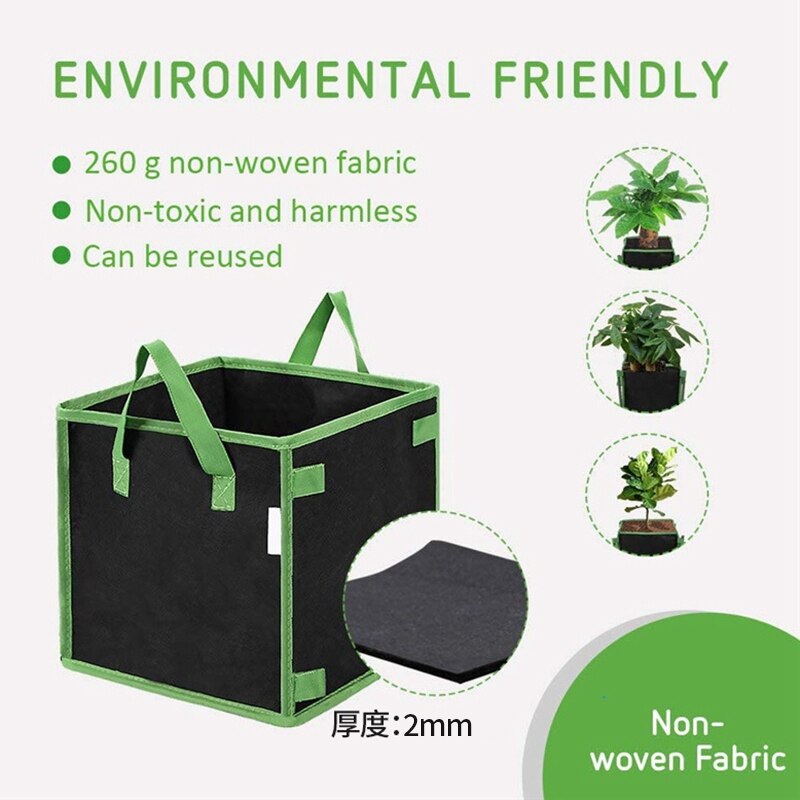 Bolsas de fieltro para cultivo de jardín, maceta de fieltro para cultivo de plantas, bolsa de plantación de tomate y patata, bolsas de vegetales para jardín, macetas de flores, herramienta de plantador