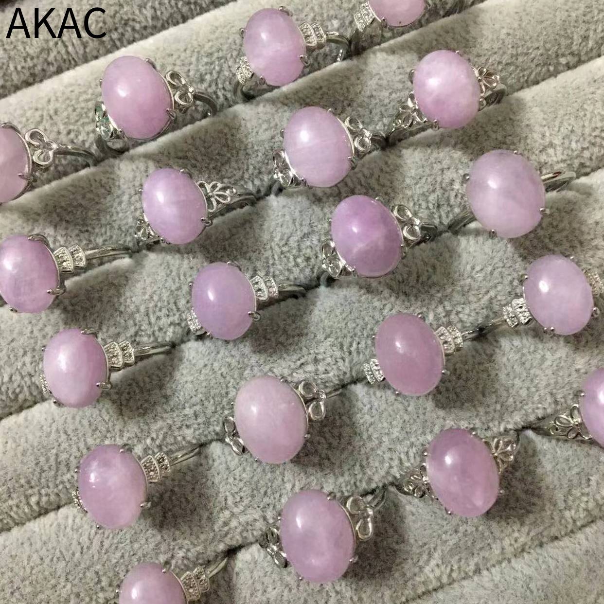3 Ringen Akac Approx8 * 10Mm Natuurlijke Kunzite Verstelbare Vrouwen Ring Willekeurig Sturen