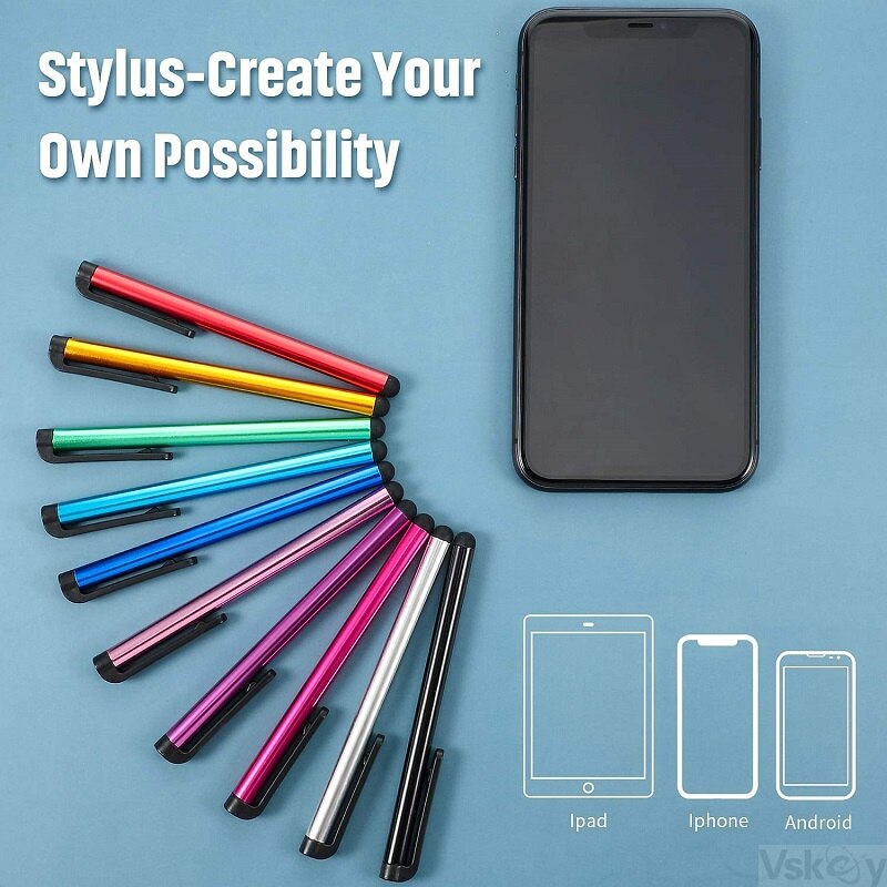 Vskey 10 Stuks Universal Capacitive Touch Stylus Pen Voor Iphone Ipad Tablet Pc Samsung Huawei Xiaomi Lg En Meer Mobiele telefoon
