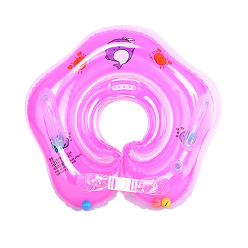 Baby Zwemmen Accessoires Piscina Baby Dolfijn Krab Opblaasbare Cirkel Voor Baden Hals Float Loop Veiligheid Piscine Accessoire: Pink
