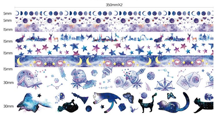 Söt papperstejp gör-det-själv scrapbooking-tejp klistermärke tecknad mönster stil dekorativ kombination hantverksset skolmaterial: Fantasi