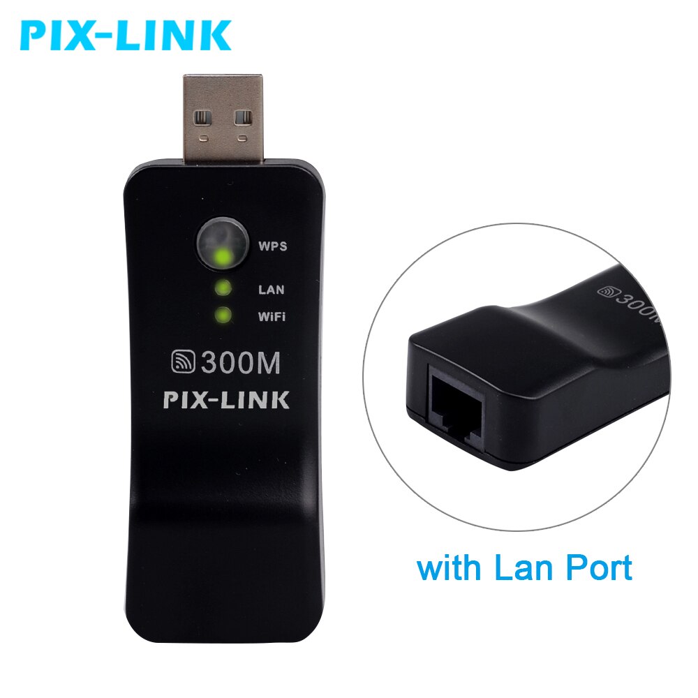 Pixlink 300 mpbs trådløs wifi router extender netværksadapter universal hdtv  rj45 repeater ap usb wps til sony xiaomi smart tv