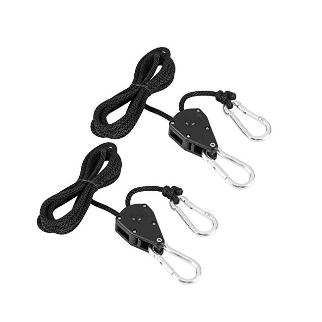 Grow light Adjustable 1/8inch Lanyard Hanging For Tent Fan Grow Plant Lamp Pulley Rope Pulley Lifting Pulley Hook: WHITE