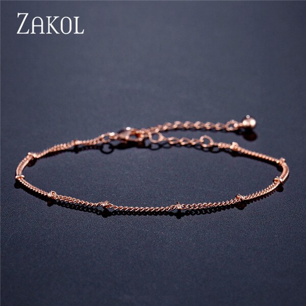 ZAKOL Round Micro Mosaic Cubic Zirconia Rose Gold Color Tennis Bracelet Jewelry Crystal FSBP2043: Rose Gold 4