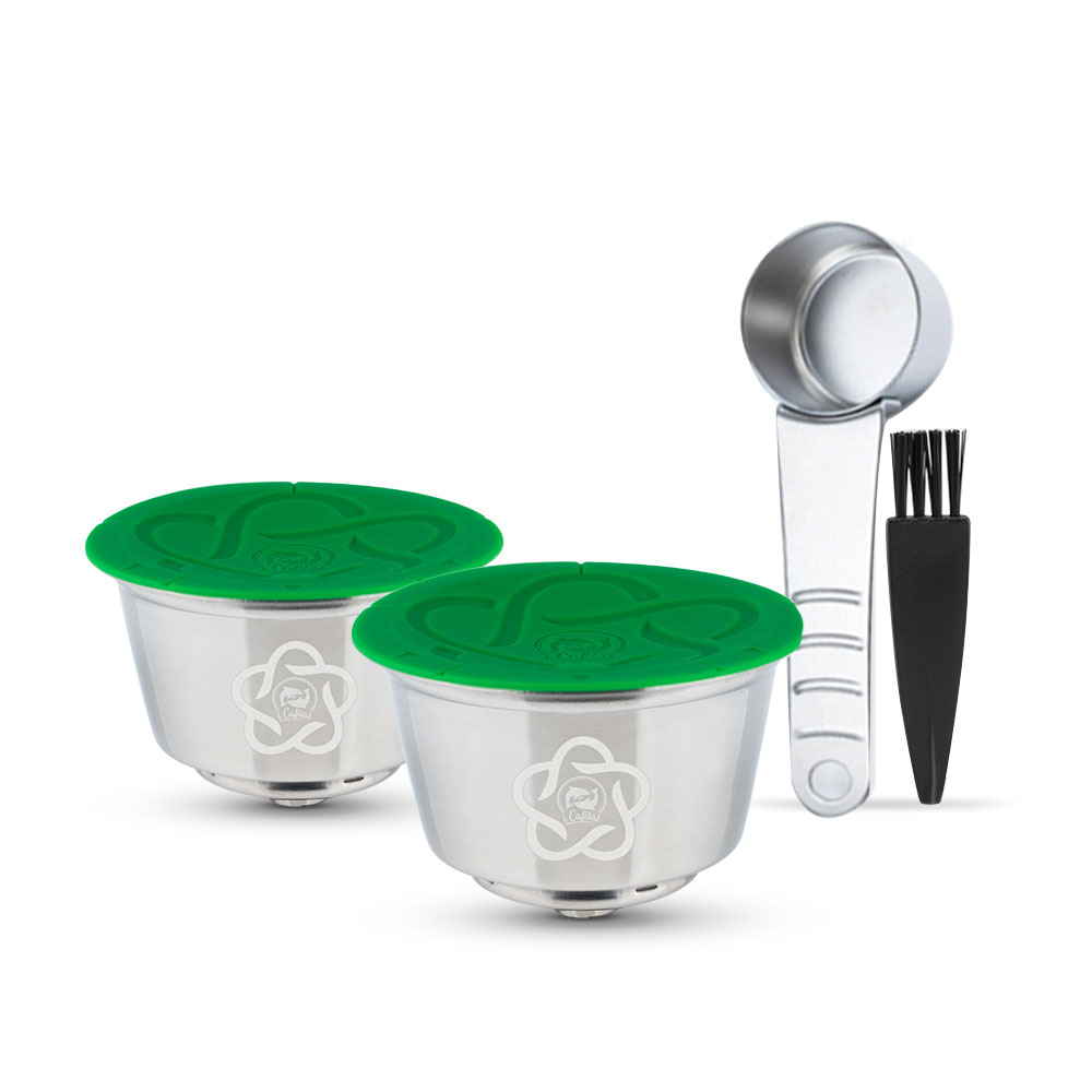 Kapsułka do kawy dla Dolce Gusto Mini Me kapsułka do kawy wielokrotnego użytku piccolo xs kapsułki filtry Crema ze stali nierdzewnej icafilas: żółte światło