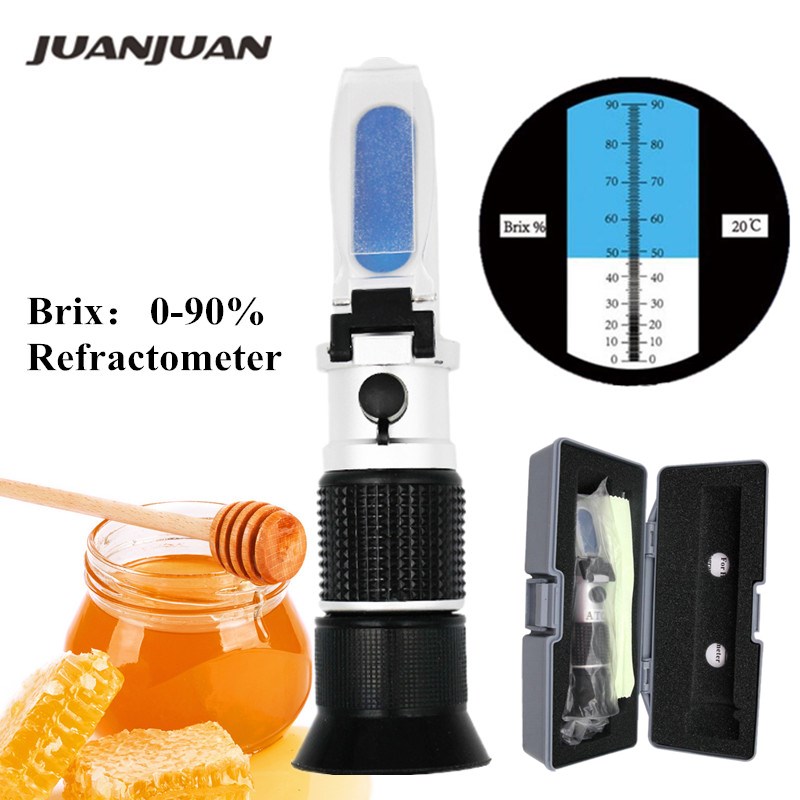 0-90% Brix réfractomètre portatif avec boîte ATC sucre Instruments optiques fruits Sauce mètre 20% de réduction