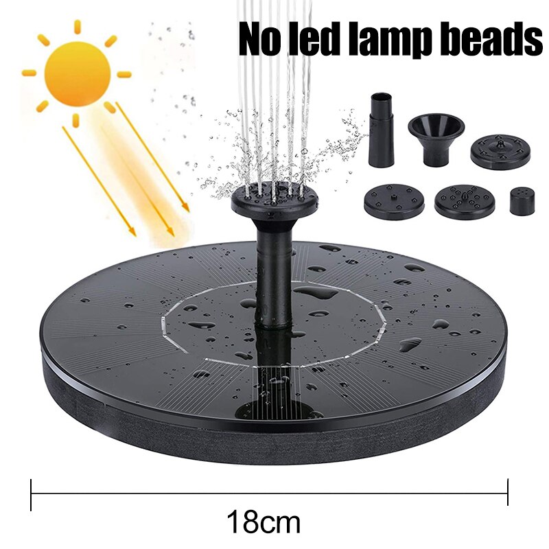 Mini Solar Water Fountain Pool Pond Waterfall Fountain Garden Decoration Outdoor Bird Bath Solar Powered Fountain Floating Water: 18cm