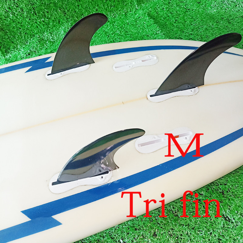 Surfebrettfinner 3 stk sett fcs ii  g5 plast nylon+glassfiber m størrelse fcs 2 finner surfe quilhas tri fins: Svart