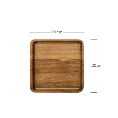 Bandeja de madera de bambú para servir fruta, postre, pastel, aperitivos, plato rectangular para dulces, bandeja de almacenamiento de alimentos, accesorios de cocina para el hogar