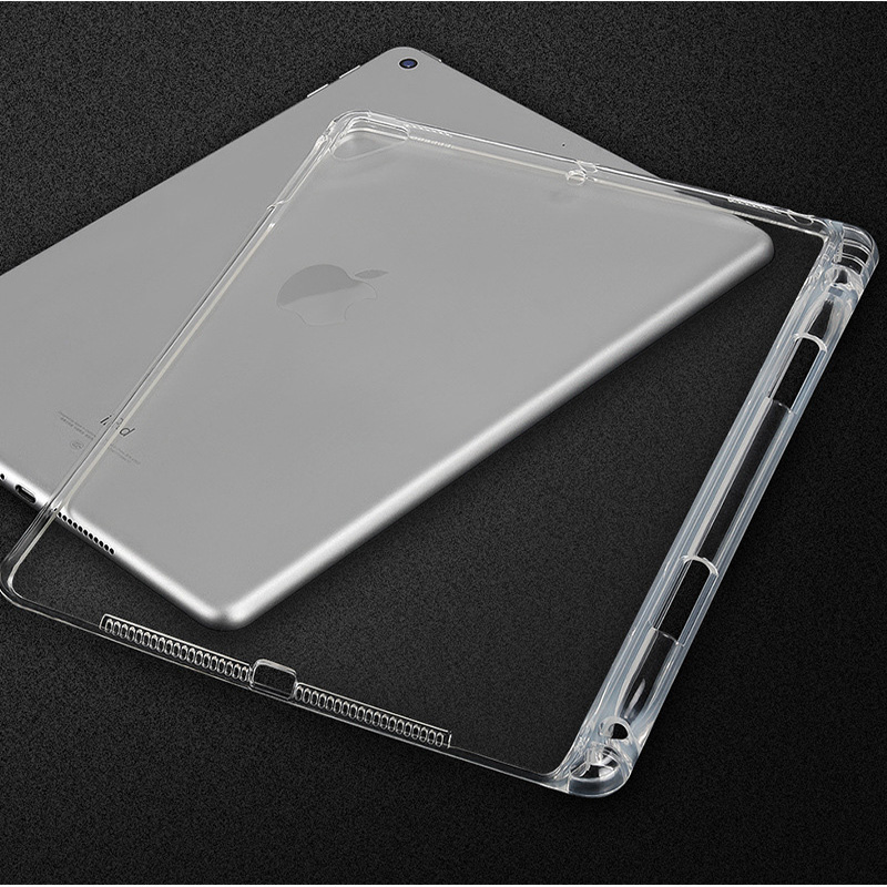 Case For iPad 10.2 MiNi 2 3 4 5 Clear Soft TPU With Pen Holder Case For iPad 9.7" Pro 10.5 Air 4 3 2 Back Cover