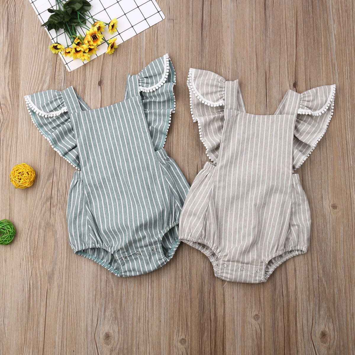 Combinaison sans manches à rayures pour -né | Vêtements d'été mignons pour bébé garçon fille, vêtements d'été