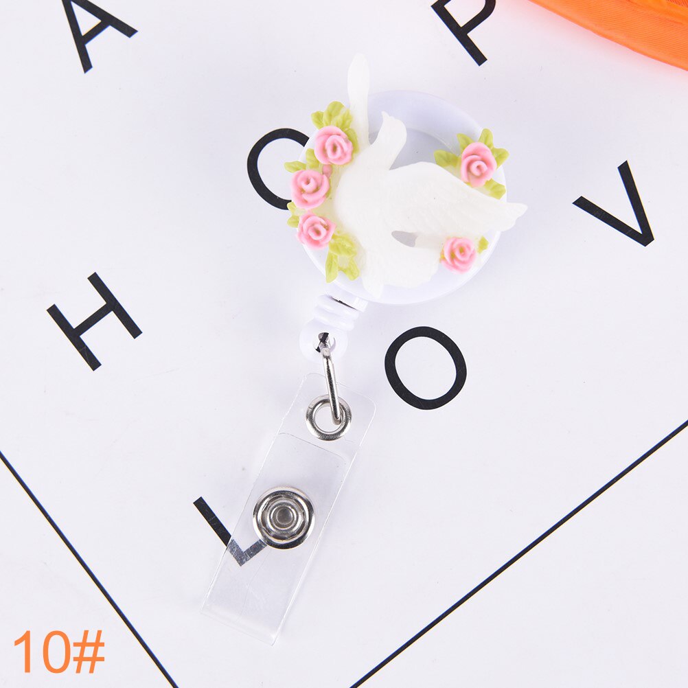 1Pcs Schattige Kleine Tag Kaarthouder Reel Voor Card Leuke Lolly Regenboog Intrekbare Badge Reel Id Card Clip Id badge