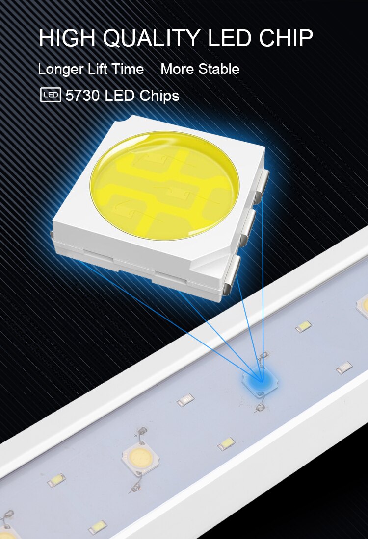 Super Bright Aquarium Light Fish Tank Plant Grow Lighting Aquarium Led Lighting 21-70CM Extensible Clip on Lamp For Fish Tank