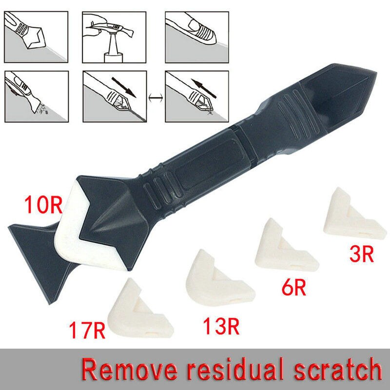 Plastic Durable No Thorns Wearproof Solvent-resistance 3 In 1 Sealant Angle Scraper Silicone Grout Caulk Tool Kit Set Remover